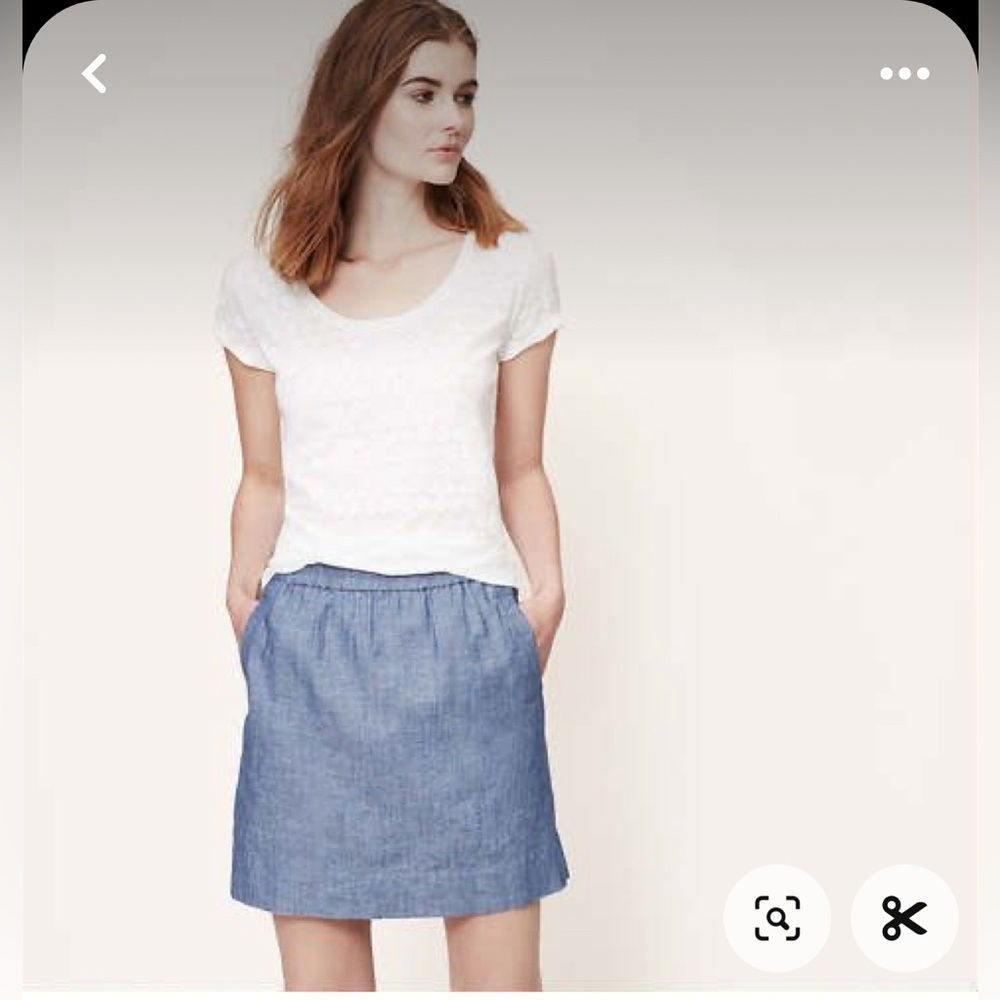 Loft Chambray Pull-on Skirt